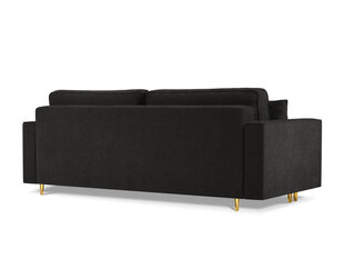 Trivietė sofa Micadoni Home Dunas, juoda/auksinės spalvos kaina ir informacija | Sofos | pigu.lt