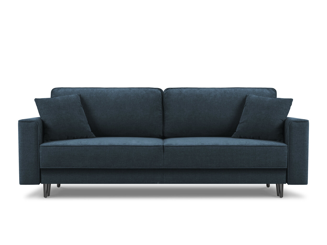 Trivietė sofa Micadoni Home Dunas, tamsiai mėlyna/juoda kaina ir informacija | Sofos | pigu.lt