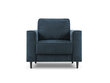 Fotelis Micadoni Home Dunas, tamsiai mėlynas/juodas kaina ir informacija | Svetainės foteliai | pigu.lt