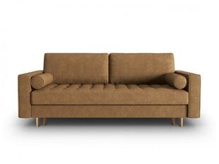 Trivietė dirbtinės odos sofa Micadoni Home Gobi, šviesiai ruda kaina ir informacija | Sofos | pigu.lt