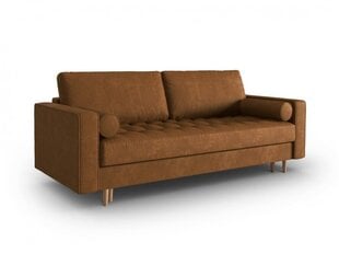 Trivietė dirbtinės odos sofa Micadoni Home Gobi, ruda kaina ir informacija | Sofos | pigu.lt