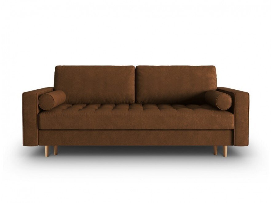 Trivietė dirbtinės odos sofa Micadoni Home Gobi, tamsiai ruda цена и информация | Sofos | pigu.lt