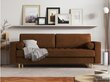 Trivietė dirbtinės odos sofa Micadoni Home Gobi, tamsiai ruda цена и информация | Sofos | pigu.lt