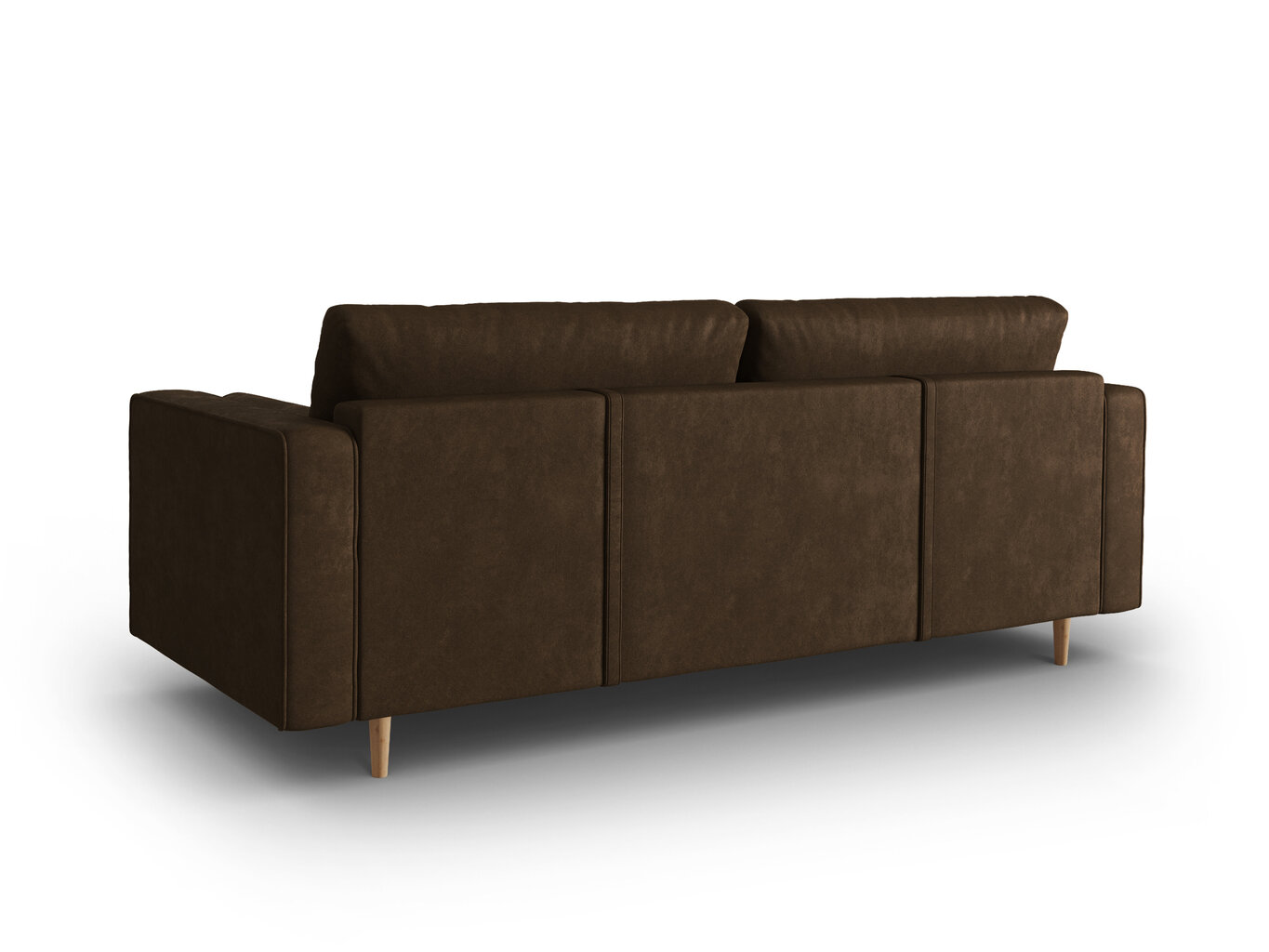 Trivietė dirbtinės odos sofa Micadoni Home Gobi, labai tamsi ruda kaina ir informacija | Sofos | pigu.lt