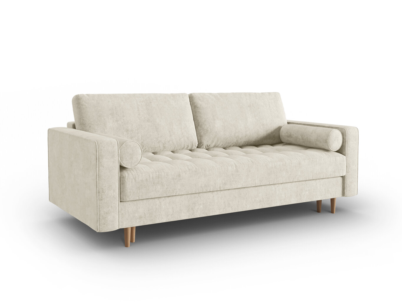 Trivietė sofa Micadoni Home Gobi, smėlio spalvos kaina ir informacija | Sofos | pigu.lt