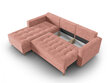 Minkštas kampas Micadoni Home Gobi 5S, rožinis цена и информация | Minkšti kampai | pigu.lt