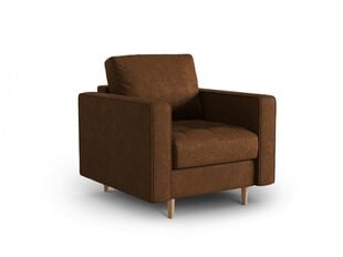 Fotelis dirbtinės odos Micadoni Home Gobi, tamsiai rudas kaina ir informacija | Svetainės foteliai | pigu.lt
