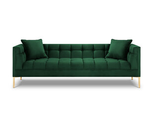 Trivietė veliūrinė sofa Micadoni Home Karoo, tamsiai žalia kaina ir informacija | Sofos | pigu.lt