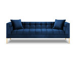 Trivietė veliūrinė sofa Micadoni Home Karoo, mėlyna