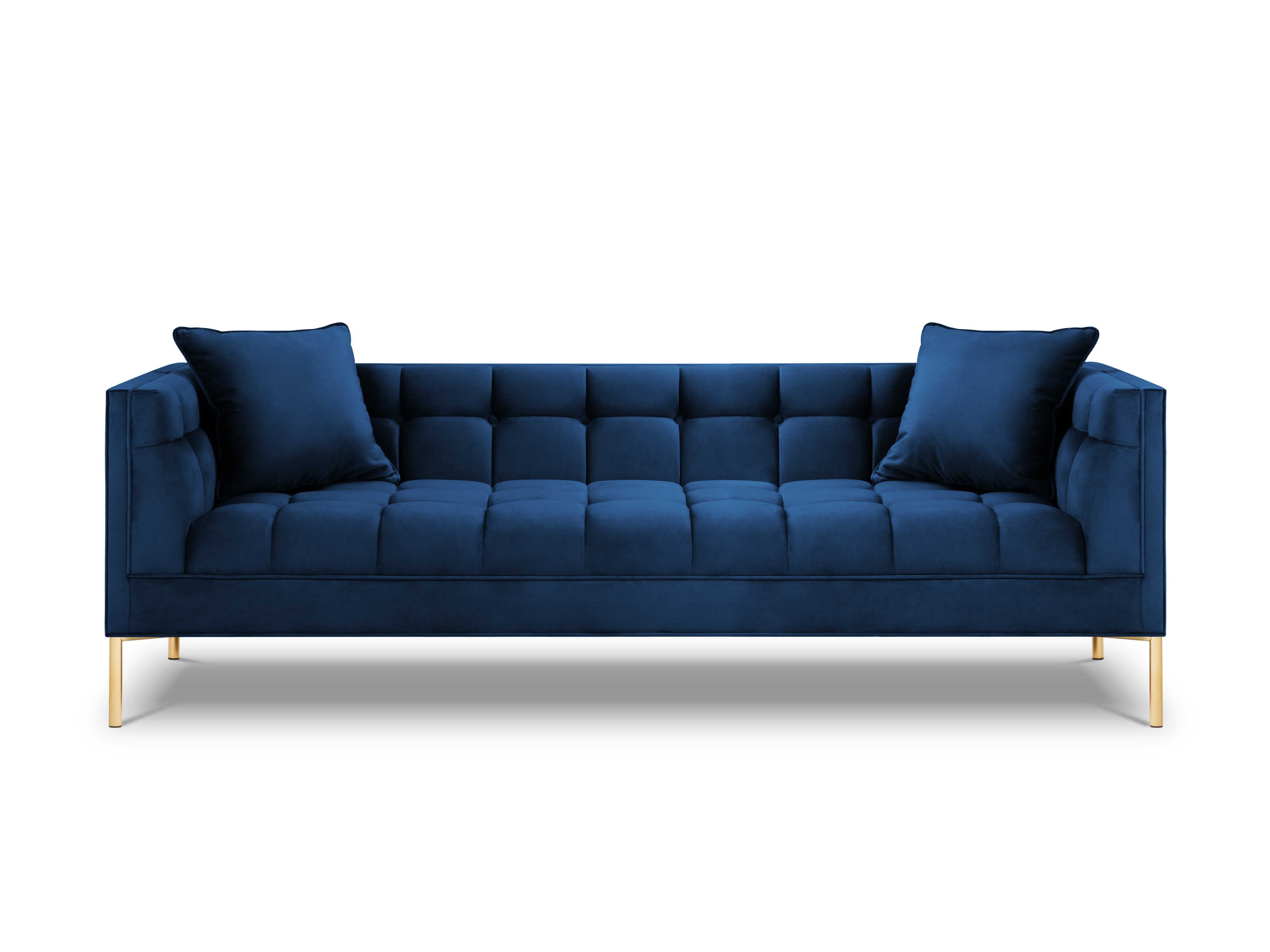 Trivietė veliūrinė sofa Micadoni Home Karoo, mėlyna kaina | pigu.lt