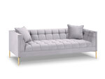 Trivietė veliūrinė sofa Micadoni Home Karoo, sidabrinės spalvos