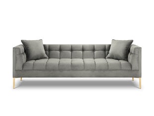 Trivietė veliūrinė sofa Micadoni Home Karoo, šviesiai pilka kaina ir informacija | Sofos | pigu.lt