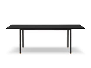 Išskleidžiamas stalas Micadoni Home Kavir, 140x90 cm, juodas kaina ir informacija | Virtuvės ir valgomojo stalai, staliukai | pigu.lt
