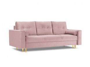 Trivietė veliūrinė sofa Micadoni Home Leona, violetinė/auksinės spalvos kaina ir informacija | Sofos | pigu.lt