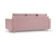 Trivietė veliūrinė sofa Micadoni Home Leona, violetinė/auksinės spalvos kaina ir informacija | Sofos | pigu.lt