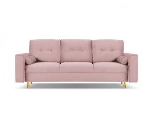 Trivietė veliūrinė sofa Micadoni Home Leona, violetinė/auksinės spalvos kaina ir informacija | Sofos | pigu.lt