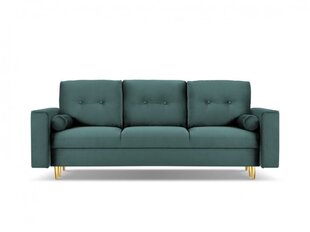 Trivietė veliūrinė sofa Micadoni Home Leona, žalia/auksinės spalvos kaina ir informacija | Sofos | pigu.lt