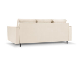 Trivietė veliūrinė sofa Micadoni Home Leona, smėlio spalvos/juoda kaina ir informacija | Sofos | pigu.lt