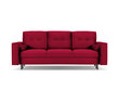 Trivietė veliūrinė sofa Micadoni Home Leona, raudona/juoda kaina ir informacija | Sofos | pigu.lt