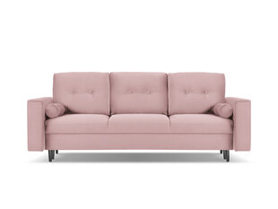 Trivietė veliūrinė sofa Micadoni Home Leona, violetinė/juoda kaina ir informacija | Sofos | pigu.lt