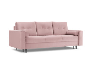 Trivietė veliūrinė sofa Micadoni Home Leona, violetinė/juoda kaina ir informacija | Sofos | pigu.lt