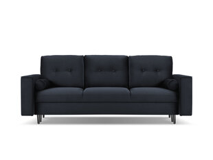 Trivietė veliūrinė sofa Micadoni Home Leona, tamsiai mėlyna/juoda kaina ir informacija | Sofos | pigu.lt