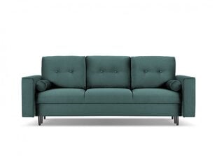 Trivietė veliūrinė sofa Micadoni Home Leona, žalia/juoda kaina ir informacija | Sofos | pigu.lt