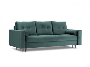 Trivietė veliūrinė sofa Micadoni Home Leona, žalia/juoda kaina ir informacija | Sofos | pigu.lt