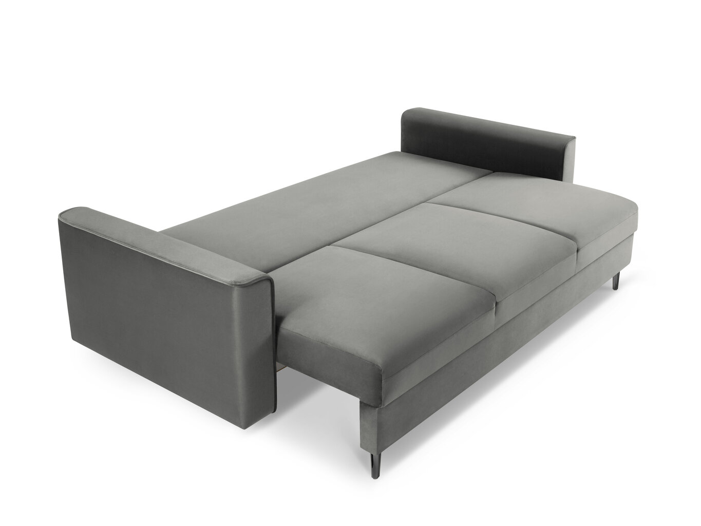 Trivietė veliūrinė sofa Micadoni Home Leona, šviesiai pilka/juoda kaina ir informacija | Sofos | pigu.lt