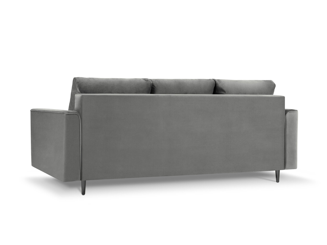 Trivietė veliūrinė sofa Micadoni Home Leona, šviesiai pilka/juoda kaina ir informacija | Sofos | pigu.lt