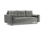 Trivietė veliūrinė sofa Micadoni Home Leona, šviesiai pilka/juoda