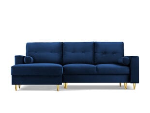 Мягкий уголок Micadoni Home Leona 4S, синий/золотой цена и информация | Угловые диваны | pigu.lt