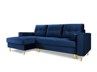 Мягкий уголок Micadoni Home Leona 4S, синий/золотой цена и информация | Угловые диваны | pigu.lt