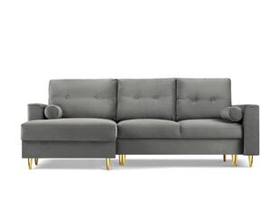 Мягкий уголок Micadoni Home Leona 4S, серый/золотой цвет цена и информация | Угловые диваны | pigu.lt