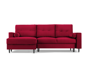 Мягкий уголок Micadoni Home Leona 4S, красный/черный цвет цена и информация | Угловые диваны | pigu.lt