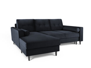 Мягкий уголок Micadoni Home Leona 4S, темно-синий/черный цена и информация | Угловые диваны | pigu.lt