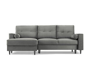 Мягкий уголок Micadoni Home Leona 4S, серый/черный цвет цена и информация | Угловые диваны | pigu.lt