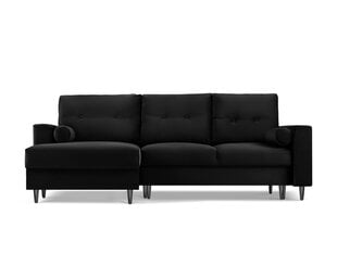 Мягкий уголок Micadoni Home Leona 4S, черный цвет цена и информация | Угловые диваны | pigu.lt