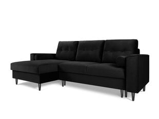 Мягкий уголок Micadoni Home Leona 4S, черный цвет цена и информация | Угловые диваны | pigu.lt