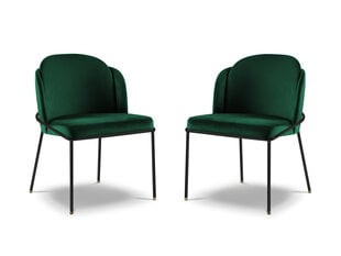 2-jų kėdžių komplektas Micadoni Home Limmen, tamsiai žalias kaina ir informacija | Virtuvės ir valgomojo kėdės | pigu.lt