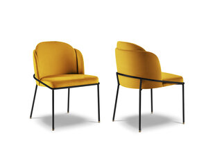 2-jų kėdžių komplektas Micadoni Home Limmen, geltonas kaina ir informacija | Virtuvės ir valgomojo kėdės | pigu.lt