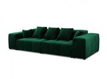 Trivietė veliūrinė sofa Micadoni Home Margo, žalia