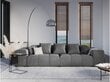 Trivietė veliūrinė sofa Micadoni Home Margo, šviesiai pilka kaina ir informacija | Sofos | pigu.lt