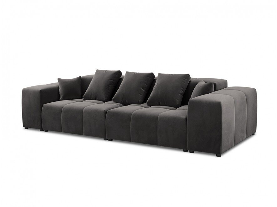 Trivietė veliūrinė sofa Micadoni Home Margo, tamsiai pilka kaina ir informacija | Sofos | pigu.lt