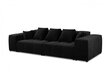 Trivietė veliūrinė sofa Micadoni Home Margo, juoda kaina ir informacija | Sofos | pigu.lt