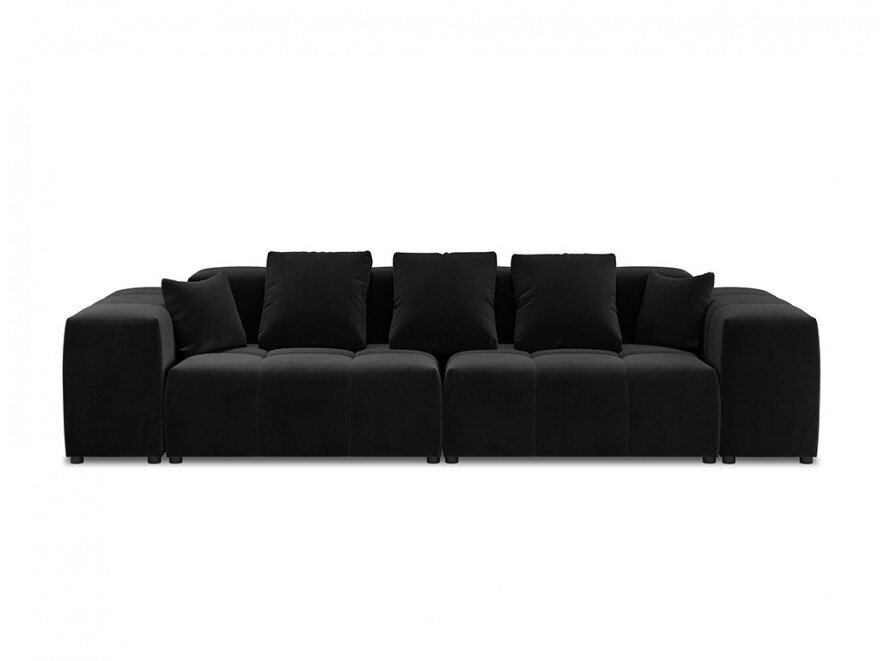 Trivietė veliūrinė sofa Micadoni Home Margo, juoda kaina ir informacija | Sofos | pigu.lt