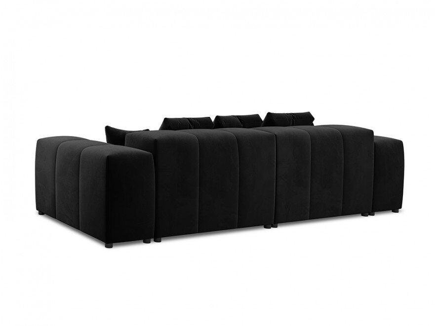 Trivietė veliūrinė sofa Micadoni Home Margo, juoda kaina ir informacija | Sofos | pigu.lt