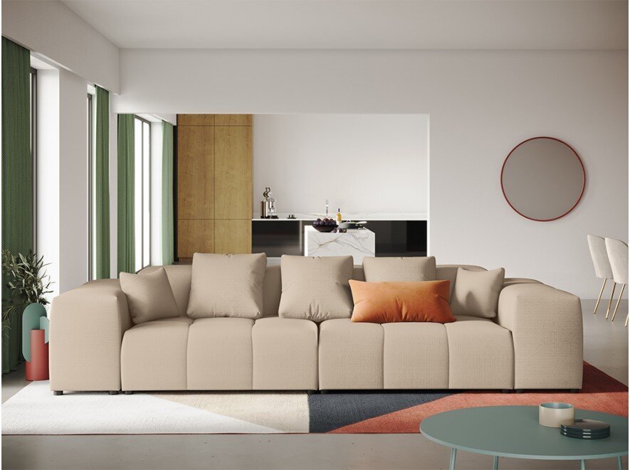 Trivietė sofa Micadoni Home Margo, smėlio spalvos цена и информация | Sofos | pigu.lt