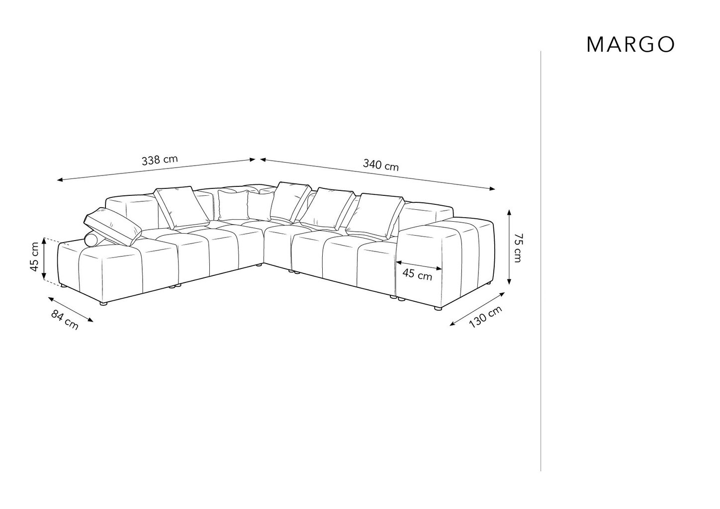 Universalus minkštas kampas Micadoni Home Margo XL, žalias kaina ir informacija | Minkšti kampai | pigu.lt