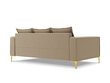 Trivietė sofa Micadoni Home Marram, smėlio spalvos/auksinės spalvos цена и информация | Sofos | pigu.lt